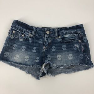 Skull Denim Shorts
